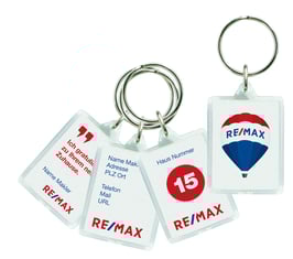 Schlüsselanhänger mit individuell bedruckter Einlage