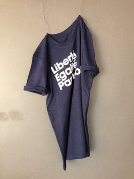 Pannobile Shirt blau meliert.