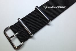 Nato Textil Armband Black Silver Buckle