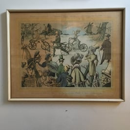 Oude ingelijste poster van Lemet.