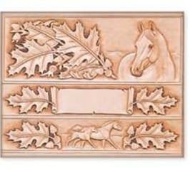 Calque pour le transfert de motifs - feuilles et chevaux