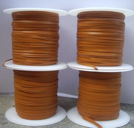 Lacet plat de cuir tannage végétal saddle tan - Kangourou - Haut de gamme