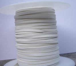 Lacet plat de cuir tannage végétal blanc - Kangourou - Haut de gamme