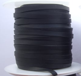 Lacet plat de cuir végétal noir - Kangourou - Haut de gamme