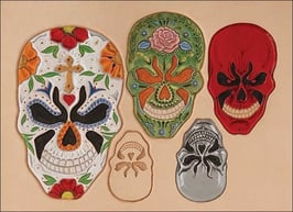 Calque pour le transfert de motifs - Crânes mexicain