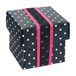 Geschenkbox Dots schwarz 10 Stück - 5x5x5 cm