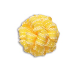 Ziehschleifenband PomPom Bow gelb mit weißer Stickerei - 5 Meter