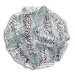 Ziehschleifenband metallic-silber 25mm - 5 Meter