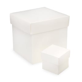 Geschenkbox weiß mit Deckel, 5 Stück,  12x12x12 cm