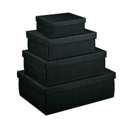 Große Geschenkbox mit Deckel schwarz - 38x26x11 cm