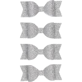 Papierschleifen Glitzer silber - 4 Stück