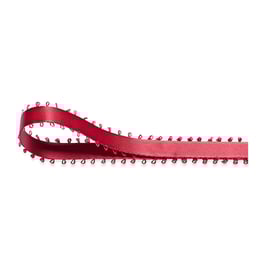 Satinband mit Zierschlinge burgundy 12mm- 5 Meter
