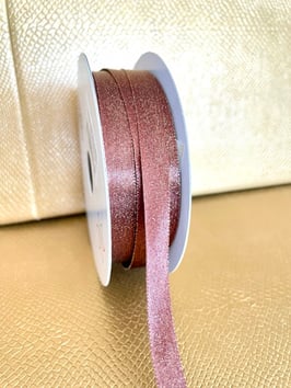 Glitzerndes Geschenkband braun/gold 9mm - 5 Meter