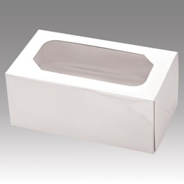 Cupcake Geschenkbox 2er weiß, 2 Stück - 17,5x10x7,5 cm