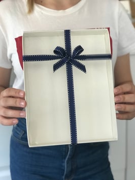 Ripsband navyblau mit weißer Ziernaht - 10 Meter