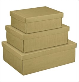 Geschenkbox natur mit Deckel - 30x23x11 cm