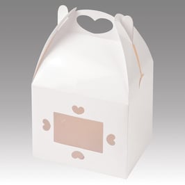 Cookie Geschenkbox weiß Herz - 2 Stück - 11,5x8,5x9,5 cm