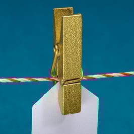 Holzklammer gold, 10 St.