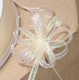 Ziehschleifenband schillernd creme - 25 Meter