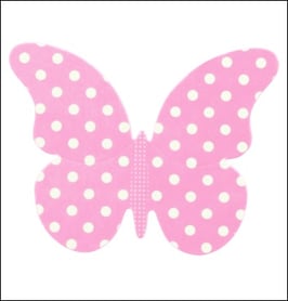 Schmetterlinge aus rosa gemustertem Karton - 8 St.