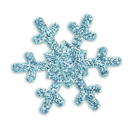36 Glitter Schneeflocken "blau"
