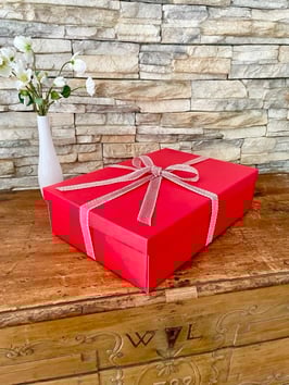 XL Geschenkbox rot rechteckig - 45x32x11 cm