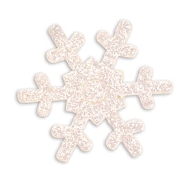 36 Glitter Schneeflocken "weiß"