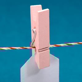 Holzklammer rosa, 10 Stück