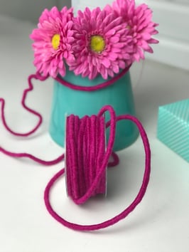 Wollkordel pink dick mit Draht - 2 Meter