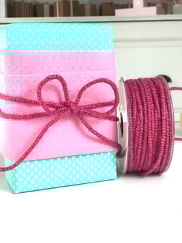 Dochtfaden mit Draht und Lurex pink - 5 Meter