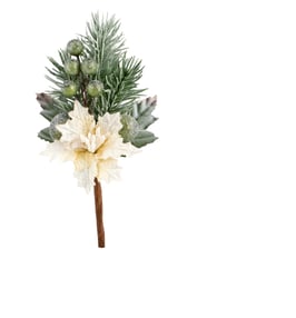 Weihnachts-Zweig mit weißem Weihnachtsstern - groß