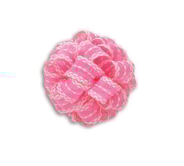 Ziehschleifenband PomPom Bow pink mit weißer Stickerei - 5 Meter