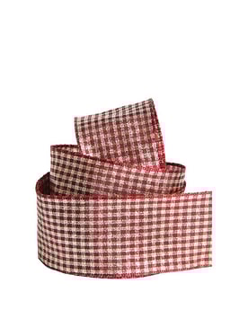 Karoband 25mm weinrot-gold - 3 Meter