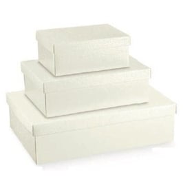 Geschenkbox glänzend weiß mit Muster A - 30x23x11 cm