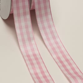 Baby Gingham Band rosa/weiß, 2 Meter