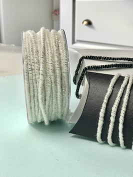 Dochtfaden mit Draht und Lurex weiß - 5 Meter