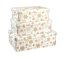 Geschenkbox Weihnachten Rechteck mit Deckel - 30x23x11 cm