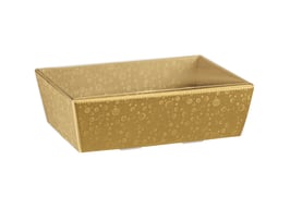 Geschenkschale gold mit Klarsicht-Deckel - 21x21x9 cm