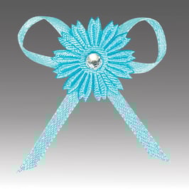 Satinblume türkis - 12 Stück