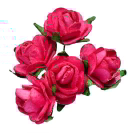 60 Mini Papier Rosen pink