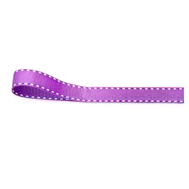 Ripsband purple mit weißer Ziernaht - 10 Meter