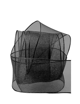 Chiffonband schwarz mit Drahtkante - 5 Meter