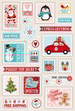 Aufkleber "Weihnachtspost"