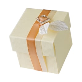 Geschenkbox mit Deckel creme klein, 10 St.-5x5x5 cm