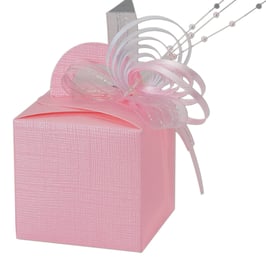 Geschenkbox rosa mit Henkel, 10 Stück - 6,5x6,5x6,5 cm