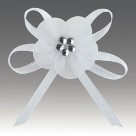 Organzablümchen weiß - 12 Stück