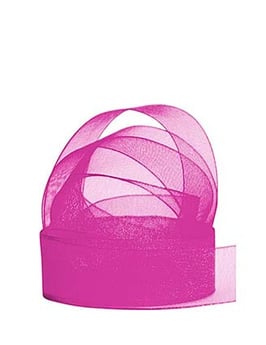 Chiffonband pink mit Webkante, 25mm, 5 Meter