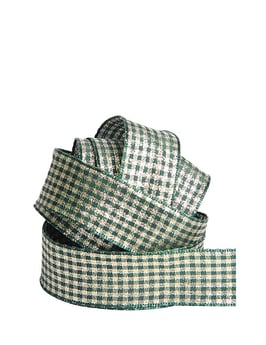 Karoband 25mm grün-gold - 3 Meter