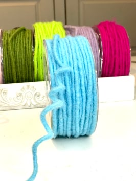 Dochtfaden türkis dünn mit Draht - 5 Meter