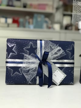 Geschenkpapier Bogen Silver Stellar  - 2 Stück